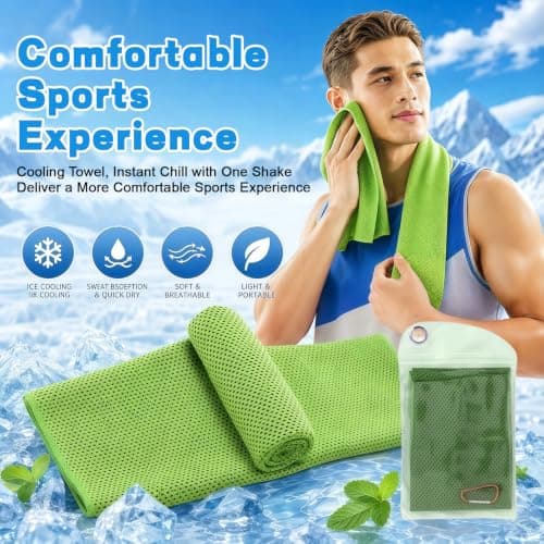 XQMMGO 4 Pack Cooling Towels for Neck and Face, 100x30cm Instant Ice Cold Microfibre Gym Towel for Sports, Workout, Cycling, Holiday Travel & Hot Flushes, Quick Dry Sweat Towel — view 5