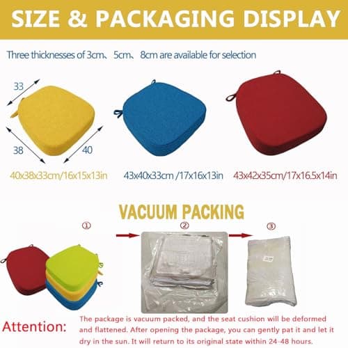 U-Shaped Non-Slip Seat Cushion Thick & for Kitchen Dining Garden Office 5-Pack (43x40x8cm) - Comfortable Support for Long Hours — view 6
