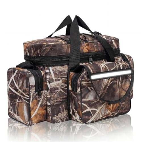 Dexpally Fishing Bag Large Capacity Fishing Tackle Bags Holdall with Belt & Shoulder Strap for Outdoors Hiking Hunting Camping Travel (Camouflage)