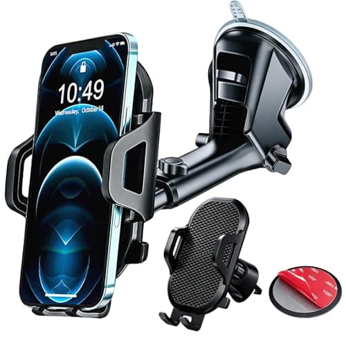 Car Phone Mount,3 in 1 Super Stable for Dashboard/Windscreen/Air Vent Phone Holder for Samsung Galaxy A55 A35 A57 A37 A27 A25 A56 5G A36 A26 A15 A16 A53 A52 A52S S25 Plus/Ultra A32 A13 A03S A34 A22
