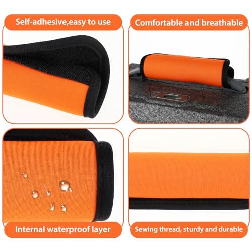 Yolev 2 Pack Luggage Handle Wraps for Suitcase, Bright Color Comfort Soft Handle Covers Suitcase Luggage Handle Wrap Luggage Tag Wraps Travel Accessories (Orange) — view 4