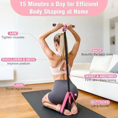 Upgraded Pedal Resistance Band with Handles, Multifunction Foot Pedal Exercise Bands for Abdomen,Waist,Arm, Core/ABS,Leg Trainer - Pilates & Home Gym Equipment for Women — view 3