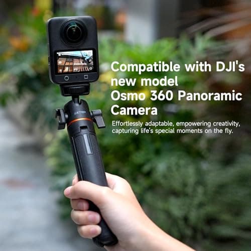 LKTOP 55cm (8-22'') Pocket 3 Tripod Selfie Stick for DJI Osmo Nano/360 Vlog Handle Grip Action 5 Pro/6/4/3 Extension Pole Insta 360/GoPro Hero/Max Travel Stand Action Camera Accessories 1/4" Screw — view 3