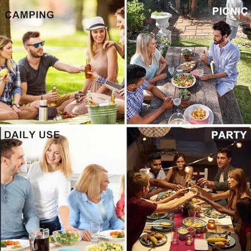 FUZVOL Cutlery Set Reusable Knife Fork Spoon Set with Case Portable Travel Utensils Eco-Friendly Flatware Set 3PCS Service for Outdoor Picnic Camping Off White — view 3