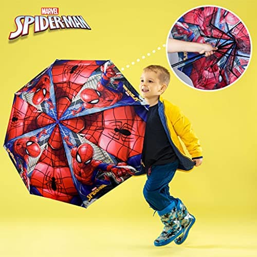 BONNYCO Kids Umbrella Windproof Strong, Spiderman. Compact Umbrella Kids for Bag, Backpack or Travel. Folding Brolly with Reinforced Structure, Mini Pocket Brolly. Original Gifts for Boys Spiderman — view 6