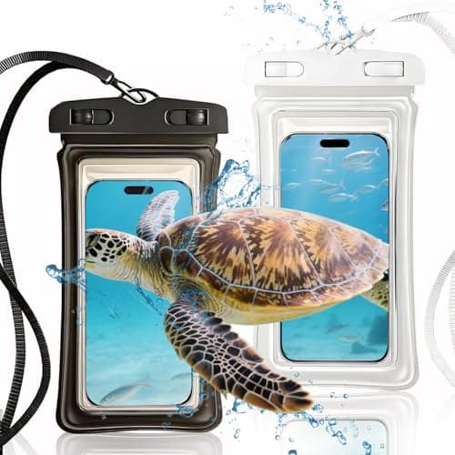 Guoxintech Waterproof Phone Pouch 2 Pack, IPX8 Submersible Underwater Phone Case with Airbag for iPhone 16 15 14 Pro Max and Samsung S25 S24 Ultra, 7 Inch Transparent Dry Bag for Swimming, Snorkeling