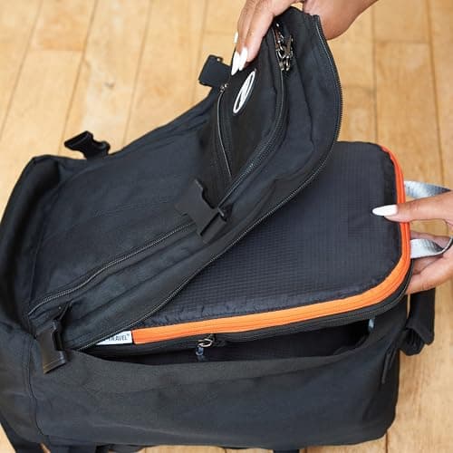OW-Travel Compression Packing Cubes for Suitcases, Black, Medium 4 Pack Set — view 5