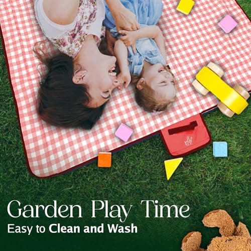 Pelle & Sol Picnic Blanket Waterproof, 200x140CM Foldable Picnic Mat - Outdoor Beach Blanket - Slip Resistant w/Carrying Handle - Sandproof & Washable Beach Mat for Garden, Hiking, Camping — view 3