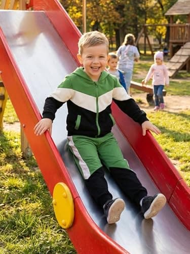 Valcatch Kids Boys Colour Block Tracksuit, 1-Green, 3-4 Years — view 5