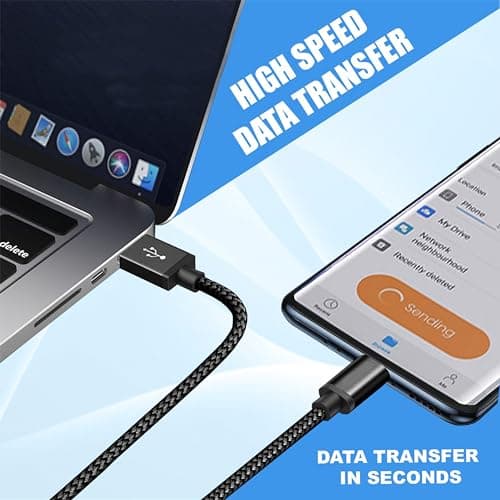 Micro USB Cable, Android Charger Cable Fast Charging Cables Nylon Braided USB Charger Lead for Samsung Galaxy S7 Edge S6 S5 J7 J5 J6 J3 Note 5 A6 A10, Sony, LG, Kindle, Xbox, PS4, Tablets (3 Metres) — view 4