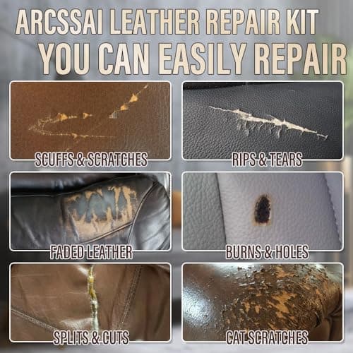 ARCSSAI Leather and Vinyl Repair Kit - Restorer of Your Furniture,Car Seats,Sofa,Jacket,Purse,Belt,Shoes,Genuine,Italian,Bonded,Bicast,Pu Leather No Heat Required Repair & Resto — view 4