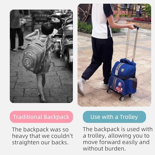 HapBoby Backpack Trolley Wheeled Cart-Backpack Hand Truck with Luggage Strap,Aluminium Alloy Folding Trolley Cart for Bags Backpack Travel Luggage Cart — view 5