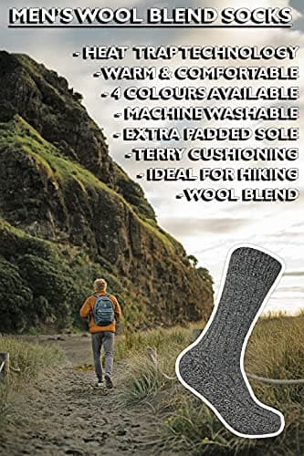3 Pair Mens Thick Cushioned Winter Warm Wool Walking Hiking Socks for Boots — view 6
