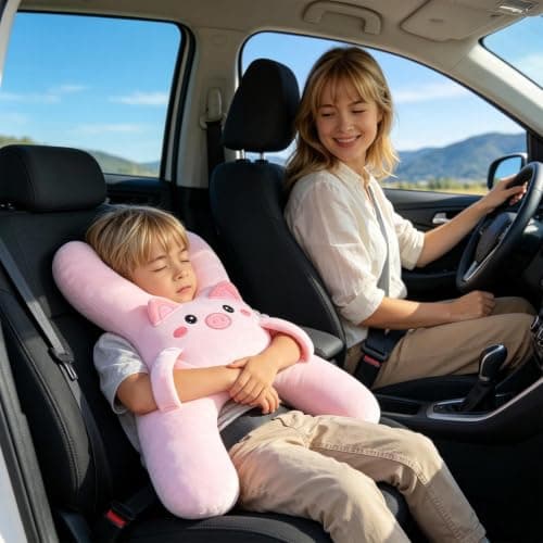 MFYOUPK Kids Car Seat Pillow, Ergonomic Car Sleeping Head Neck Support — view 2