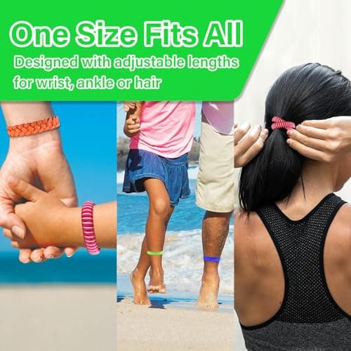 Mosquito Repellent Bracelet, 12 Pack Insect Repellent Bracelet Adjustable Leather Band Deet-Free Natural Insect Repellent Bands Waterproof Travel Essentials Mosquito Bands for All Ages Fashion(A) — view 6