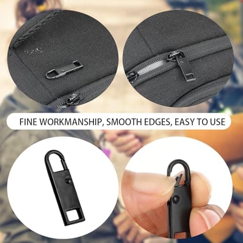 8PCS Zip Pull, 4 Colors Replacement Zipper Pull Repair Kit Universal Zipper Fixer Repair Accs for Luggage Clothing Suitcase Purses Zipper(Black) — view 5
