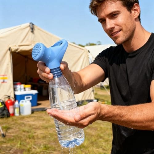 Bottle Shower Head - Handheld Sprayer Nozzle, Camping Water Top Showers, Travel Outdoor System | Outdoor Shower Spray Device, Portable Water Bottle Attachment, For Sports Beach Gardening Travel — view 3