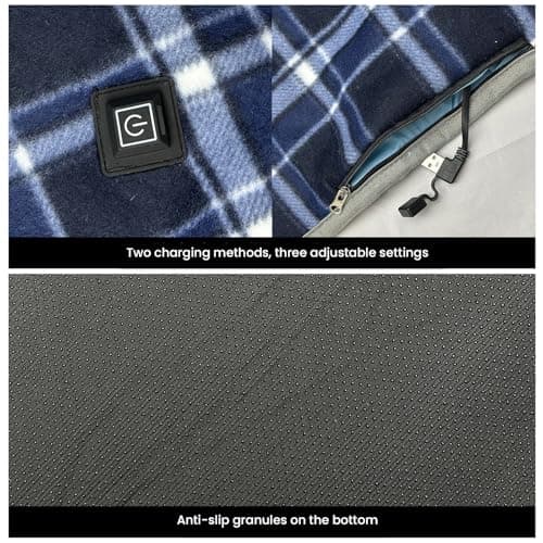 Heating pad, Camping Sleeping Mat with 5 Heating Zones Outdoor Electric Heat Pad 3 Adjustable Temperature Waterproof Warm Sleeping Mat for Cold Weather Camping Or Hiking Adventures — view 4