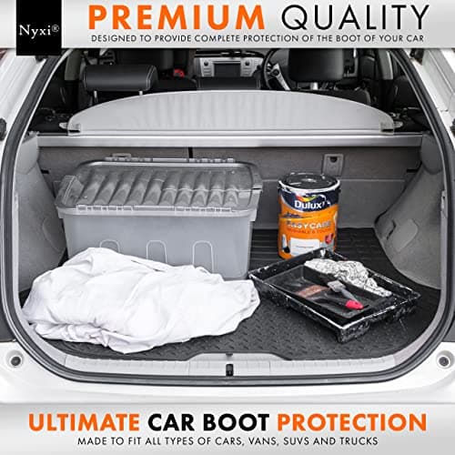 Nyxi Rubber Car Boot Mat Liner (120cm X 80cm) Universal Non-Slip Deep-Dish Heavy-Duty Rubber for Cars SUV Truck and VAN, Waterproof, All Weather — view 4