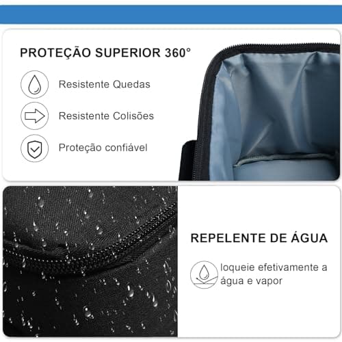 Salange Projector Bag Case for HY300,HY320 Mini Projector,with Double Layer Design Video Projector Case for Home,Outdoor,Charger and Other Accessories,Waterproof,Dustproof Portable Carrying Case Black — view 3