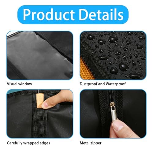 6 PCS Suit Cover, 60x100cm Suit Bag Black Garment Bags Dust Proof Foldable Washable Lightweight Cover Bags Suits Protector with Zip for Travel Home Storage — view 4