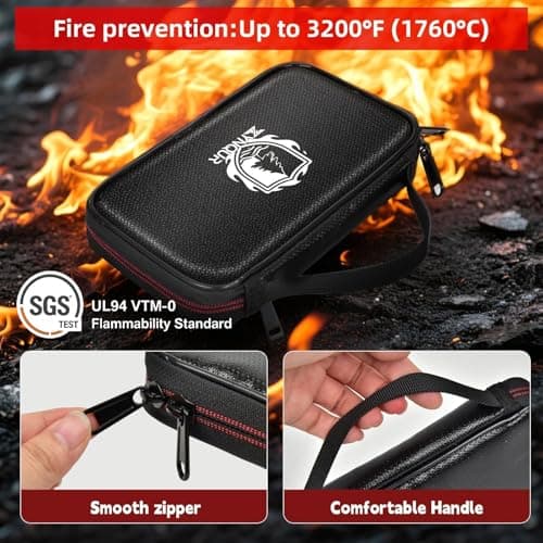 Zynqur Fireproof Flash Drive Case, 10 XL Slots for Office and Trave, Black — view 4