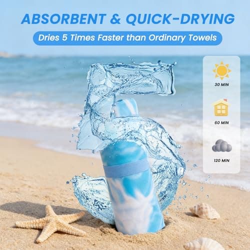 Microfibre Beach Towels for Adults - 2 Pack 180x90cm Microfibre Towel — view 4