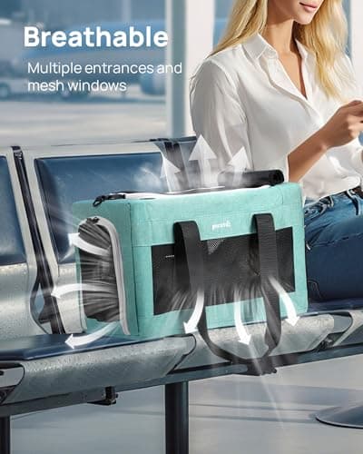 pecute Cat Carrier Airline Approved, Extra Stable Cat Carrier, Light Blue — view 5