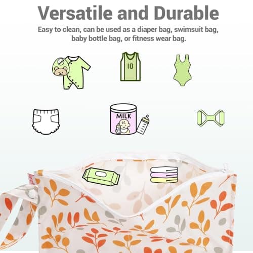 HECCEI Waterproof Wet Bag 2-Pack, Swim Bag for Baby Diaper Wet Swimwear — view 2