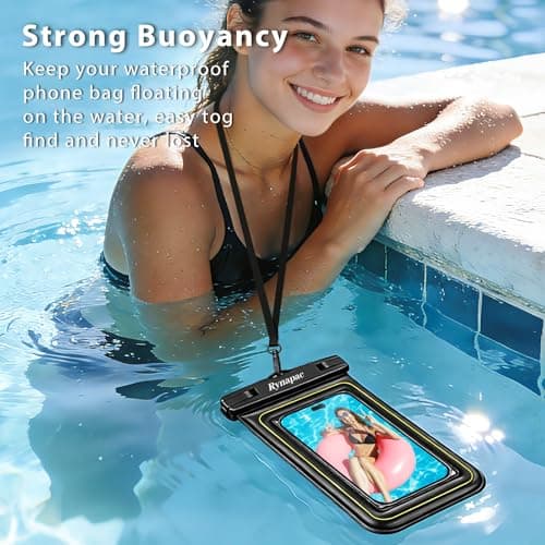 Rynapac Floating Waterproof Phone Pouch Up to 7", 2 Pack IP68 Dry Bag Case — view 3