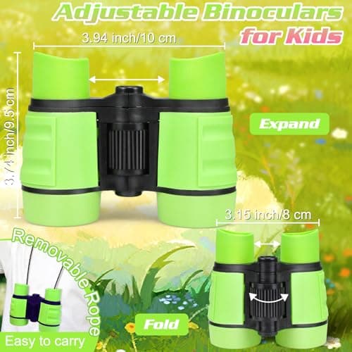 Toy Binoculars Green Kids Binoculars for 3-8 Year Old 4x30 High Resolution ChildrenBinoculars for Age 4 5 6 7 KidsBinocular Outdoor Toys for Boys Girls Birthday Present Gifts Age 3+ — view 3