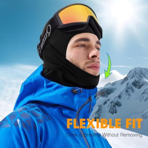 WTACTFUL 1-2 Pack Ski Mask Balaclava, Windproof Warmer Thermal Winter Men — view 3