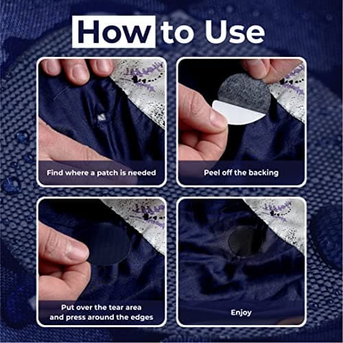 aZengear Self-Adhesive Repair Patches (30+ Colours) for Down Jackets, Puffer Coats, Tents, Upholstery - Waterproof, Tear-Cold-Heat-Resistant Nylon Polyester Fabric (11 Pcs, Dark Navy) — view 2