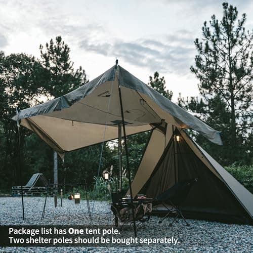 Naturehike Pyramid Teepee Tent Fire-Retardant Ridge Tent 4 Person Camping Tent with Stove Jack Waterproof Windproof Easy Assembly Indian Tent for Outdoors Camping Families — view 5