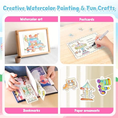 JoyCat Paint with Water Coloring Books for Toddlers (Light Rose Red) — view 3