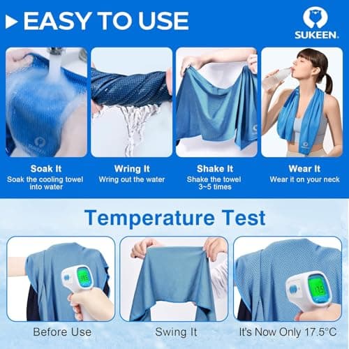 Sukeen Cooling Towel (40"x12"), Ice Towel, Soft Breathable Chilly Towel, Microfiber Instant Cooling Towel for Yoga, Sport, Running, Gym, Workout,Camping, Fitness, Workout — view 2