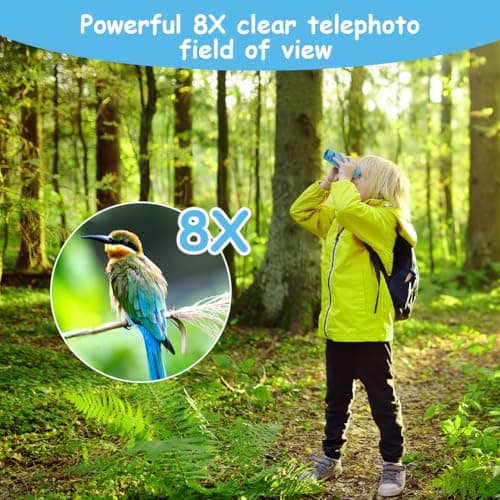OSDUE Binoculars for Kids, 8 x Super Zoom Function Kids Telescope Outdoor Toys 4 5 6 7 8 Years Old Boys Girls High Resolution Binoculars for Kid Toys Educational Learning Purple — view 4
