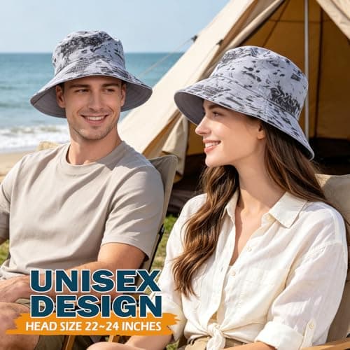 Reversible Camo Bucket Hat for Men & Women, Cotton Blend Packable Sun Hat — view 2