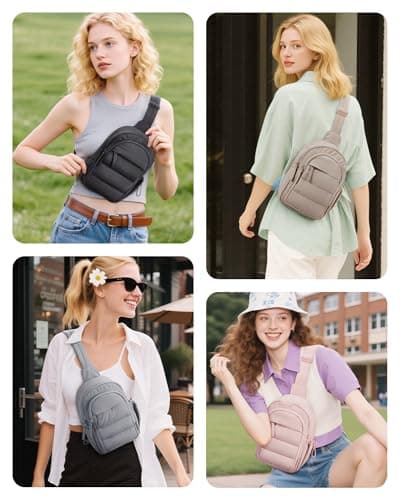 bagsmart Sling Bag RFID Blocking Chest Bag,5L Crossbody Bag for Women — view 2