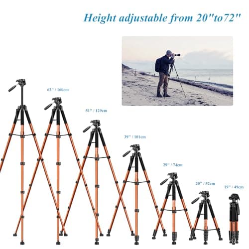 Victiv 182 cm Aluminium Camera Tripod, Lightweight Compact Travel Tripod — view 5