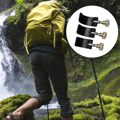3Pcs Trekking Pole Lock, 3 Size Walking Pole Lock Handle, Strong & Sturdy Walking Stick Locking Clips, Replacement Trekking Pole Accessories — view 2