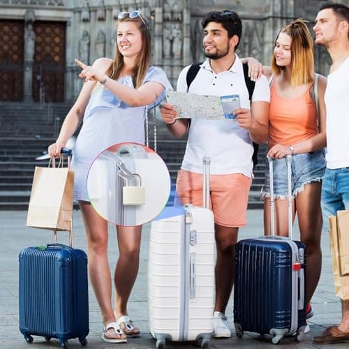 8 Pieces Luggage Locks Suitcase Padlocks Suitcase Locks with Keys Mini Brass Padlock Set for Travel Gym Locker Bags Holiday Cases — view 6