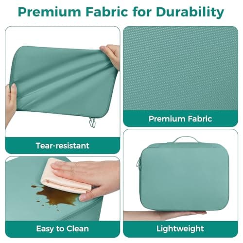 BAGAIL 8-Piece Packing Cubes Set, Travel Organizers with Breathable Mesh & Shoe Bag, Lightweight Nylon Packing Organisers for Luggage Suitcase, 9 Colors - Blue — view 4