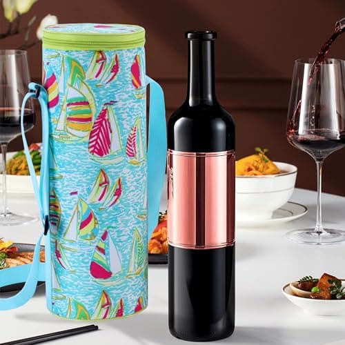 Leberna Wine Bag Single Bottle Carrier Tote Green 2L — view 6