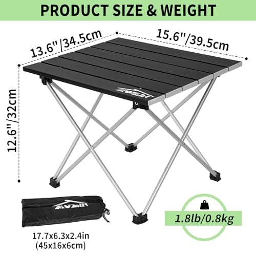 AKOZLIN Portable Camping Table, Folding Aluminium Table with Carry Bag — view 5
