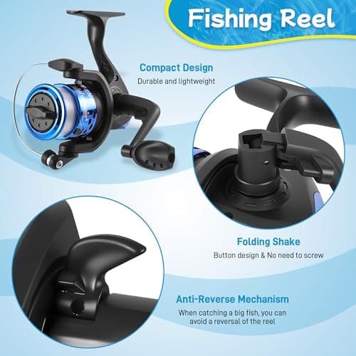 Starvortex Kid Fishing Rod Starter Set, Telescopic Fishing Rod and Reel Set — view 4