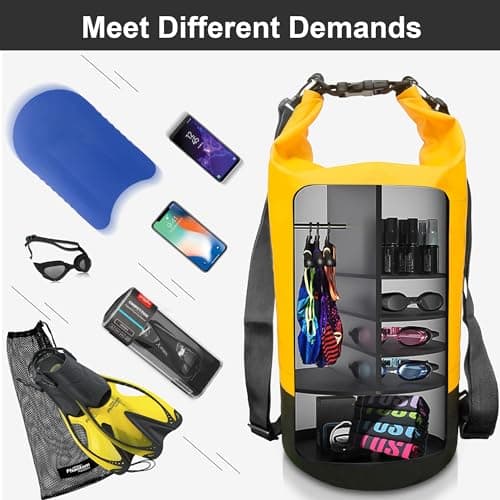 Blackace arteesol Waterproof Dry Bag 5L 10L 20L 30L Waterproof Bag with Long Adjustable Handle for Kayaking Boat Excursion Canoe/Fishing/Rafting/Swimming/Snowboarding — view 5