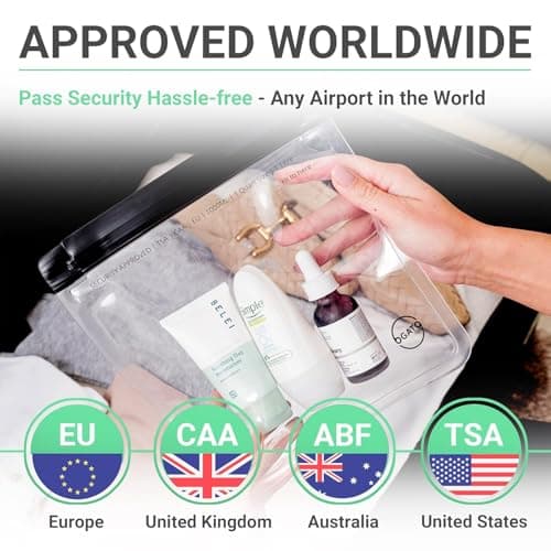 Ogato Clear Toiletry Bag, TSA-Style Airport Approved, Leakproof, 3-Pack — view 3