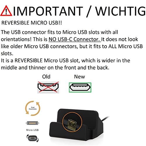 K-S-Trade Dockingstation For Oppo Reno5 Pro+ Artist Limited Docking Station Compatible With Oppo Reno5 Pro+ Artist Limited Edition Micro USB Desktop Dock Charger Charging Stand Cradle Black 1x — view 6