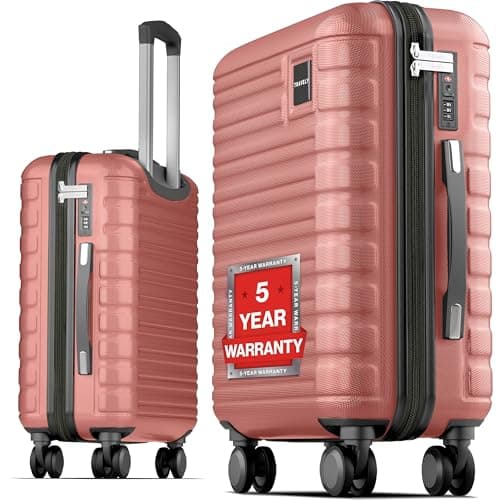 Travely Polycarbonate Cabin Suitcase 55x40x20cm - 20 Inch Suitable for Ryanair - 36L Including TSA Lock - Carry on - 10kg Suitcase, Cabin case, Hardshell